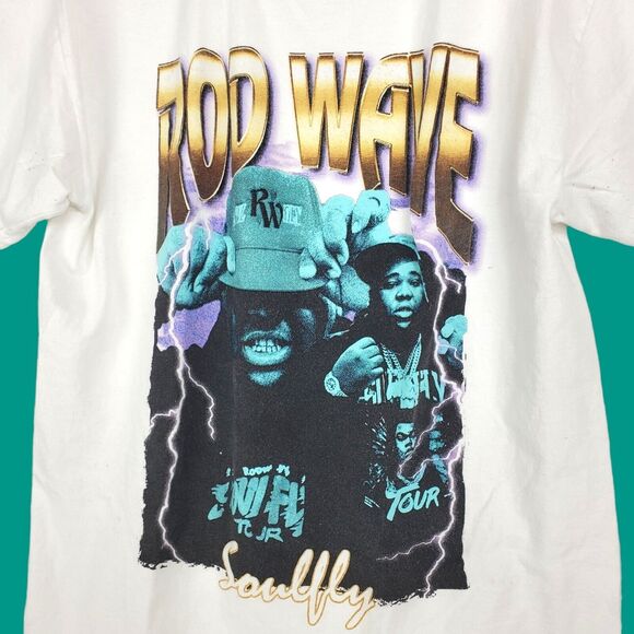 ROD WAVE Shirt Adult Medium White SOULFLY TOUR Hip Hop Rap Concert Tour Merch - Picture 2 of 7